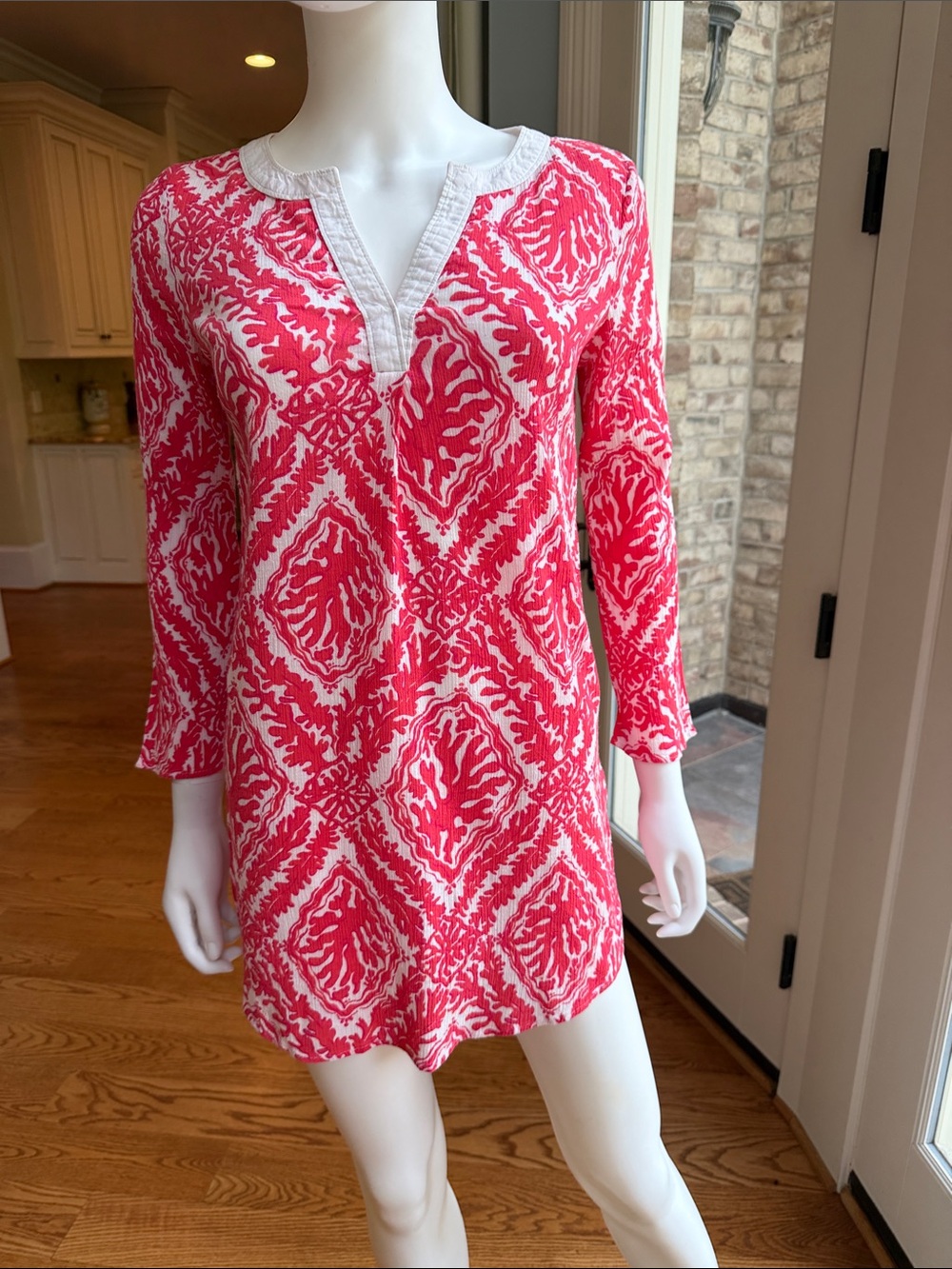Lilly Pulitzer 100% cotton Pink and White Printed Tunic